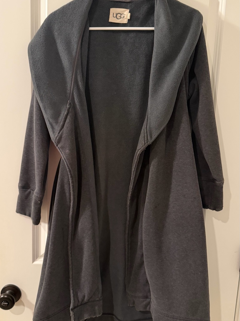 UGG Dark Charcoal Fleece-Lined robe